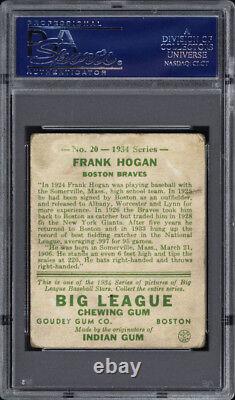 1934 Goudey #20 Frank Hogan Autographed/Signed PSA/DNA NM-MT 8 Vintage signature