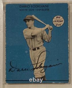 1941 Goudey DARIO LODIGIANI Signed Baseball Rookie Card Blue #15 PSA/DNA