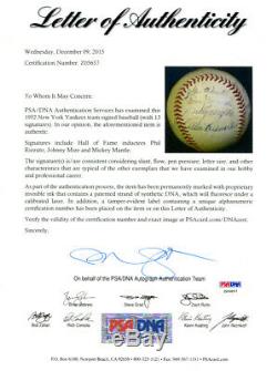 1952 Yankees Team Signed Autographed Baseball Mickey Mantle Rare Psa/dna Z05657