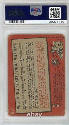 1959 Topps Bobby Hull Autographed 2nd Year Card #47 PSA/DNA 10