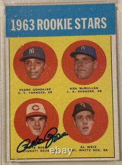 1963 Topps PETE ROSE Signed Autograph Rookie Baseball Card PSA/DNA 10 PSA 5 Reds