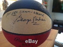 1967-69 ABA Mikan Game-Used/Personally Owned Basketball Signed by Mikan Psa/Dna