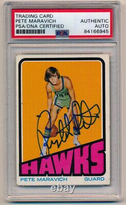 1972 Topps Pete Maravich #5 Signed Autographed Basketball Card PSA DNA Pop 3