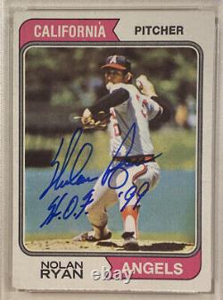 1974 Topps NOLAN RYAN Signed Baseball Card #20 PSA/DNA Auto Grade 10 HOF'99