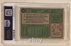 1974 Topps NOLAN RYAN Signed Baseball Card #20 PSA/DNA Auto Grade 10 HOF'99