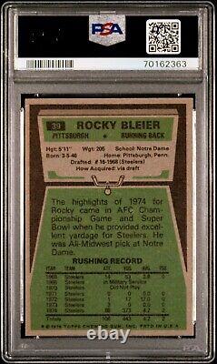 1975 Topps #39 Rocky Bleier SIGNED AUTOGRAPH RC Rookie PSA 7 PSA/DNA 10? RARE