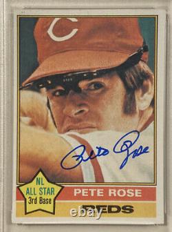 1976 Topps PETE ROSE Signed Baseball Card #240 PSA/DNA Auto Grade 10