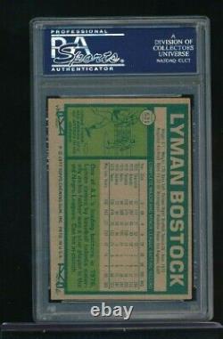 1977 Topps #531 Lyman Bostock signed auto psa/dna deceased wiki his story