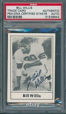 1977 Touchdown Club #50 Bill Willis PSA/DNA Certified Authentic Signed 8842