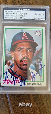 1978 Topps Signed Auto Card Lyman Bostock California Angels Twins Psa Dna # 655