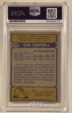1979 Topps EARL CAMPBELL Signed Autographed Rookie Football Card PSA/DNA Oilers