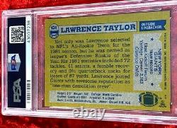 1982 Topps Lawrence Taylor Rc Rookie Auto Signed Autographed #434 Psa Dna 10