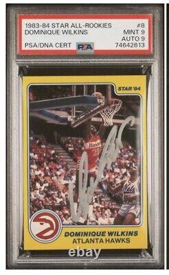 1983-84 Star All Rookies SIGNED Dominique Wilkins Rookie RC PSA 9 Auto PSA/DNA 9