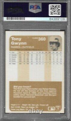 1983 Fleer Baseball Tony Gwynn Rookie # 360 AUTOGRAPHED PSA/DNA Cert