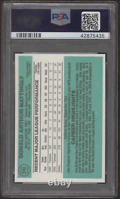 1984 Donruss #248 Don Mattingly Yankees RC PSA/DNA Authentic Auto 10