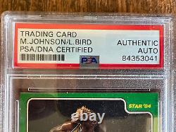 1984 Magic Johnson Larry Bird Star Card Autographed PSA/DNA ENCAPSULATED Celtics
