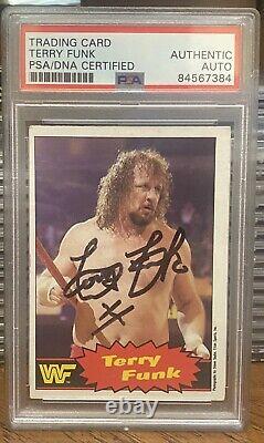 1985 O-Pee-Chee WWF Pro Wrestling Stars #15 Terry Funk PSA/DNA Signed Auto OPC