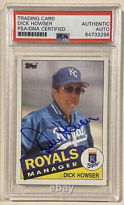 1985 Topps DICK HOWSER Signed Autographed Baseball Card #334 PSA/DNA Royals