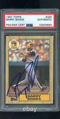 1987 Topps 320 Barry Bonds ROOKIE RC AUTO SIGNED Autograph Card PSA/DNA Baseball
