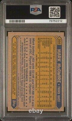 1987 Topps Baseball Card Mark McGwire Rookie Signed PSA/DNA Auto Athletics #366
