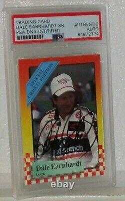 1989 Maxx Crisco Dale Earnhardt Autographed Rookie Card Psa/dna Authentic Auto