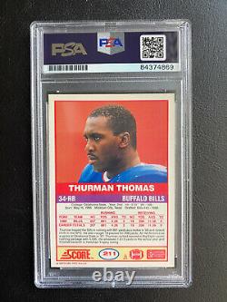 1989 Score THURMAN THOMAS Rookie #211 Autographed Auto PSA/DNA Slabbed Card #3