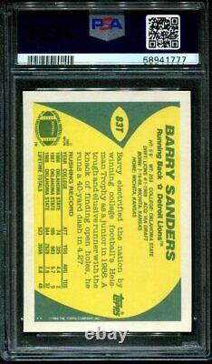1989 Topps Traded #83t Barry Sanders Rc Hof Psa 9 Dna Auto 10 F1017246-777