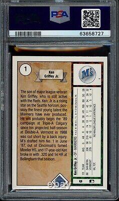 1989 Upper Deck #1 KEN GRIFFEY JR AUTO Rookie Card RC HOF PSA 9 DNA 10