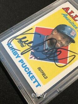 1990 Topps #391 KIRBY PUCKETT On Card Signed Autograph PSA/DNA Authentic Auto