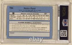 1991 Classic NOLAN RYAN Signed Autographed Baseball Card PSA/DNA #T86 Rangers