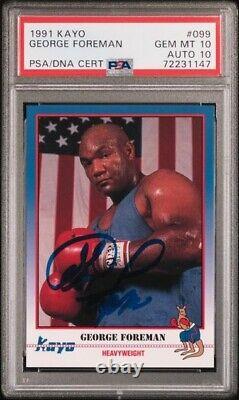 1991 Kayo George Foreman BOXING Signed Rookie Card Dual Grade PSA 10 DNA 10 Auto