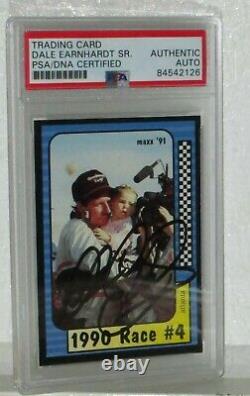 1991 Maxx Dale Earnhardt Autographed Card #173 Psa/dna Authentic Auto Wow