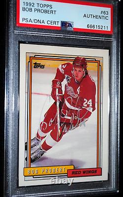 1992 Topps Hard-hand Signed Bob Probert Psa/dna Certified Authentic Auto