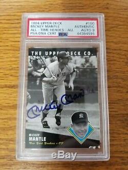 1994 Upper Deck Mickey Mantle All-Time Heroes Auto PSA/DNA Authentic 9 Autograph