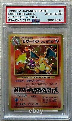 1996 Pokemon Japanese Basic Mitsuhiro Arita Signed Charizard PSA/DNA Certified
