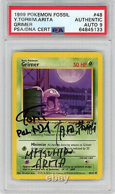 1999 Pokemon Fossil Grimer Arita + Torii Signed PSA/DNA AUTO 9