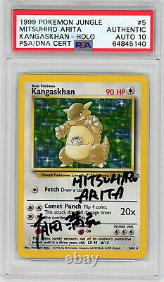 1999 Pokemon Jungle Kangaskhan Holo Mitsuhiro Arita Signed PSA/DNA AUTO 10