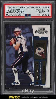 2000 Playoff Contenders Tom Brady ROOKIE RC PSA/DNA 10 AUTO #144 PSA Auth