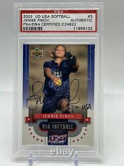 2002 Upper Deck UD USA Softball Jennie Finch Autograph PSA/DNA Certified