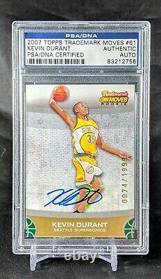 2007-08 Topps Trademark Moves Kevin Durant Rookie SP Auto #74/1999 PSA/DNA RC