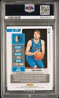 2018 Panini Contenders 112 Luka Doncic Rookie Ticket Auto Ball Chest PSA DNA 10