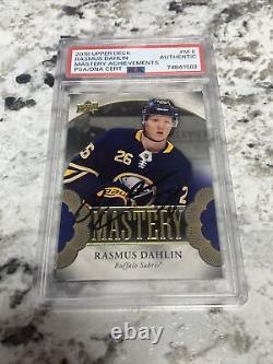 2018 Upper Deck #ME Rasmus Dahlin Signed Mastery Rookie RC Auto PSA/DNA Sabres