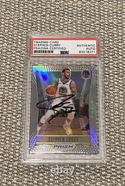 2020-21 Prizm Silver STEPHEN CURRY Signed Auto Card #10 (2012 Flashback) PSA DNA