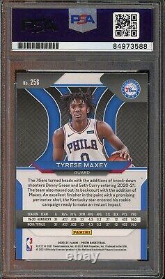 2020 PANINI PRIZM #256 TYRESE MAXEY ROOKIE RC SIGNED AUTOGRAPHED PSA/DNA 76ers