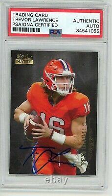 2021 Wild Card Matte Trevor Lawrence Auo Signed Rc Rookie Psa Dna