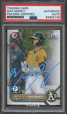 2022 Bowman First Edition Max Muncy Auto PSA/DNA Authentic