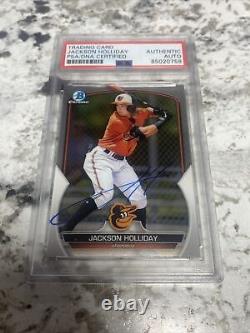 2023 Topps Chrome Jackson Holliday Signed RC PSA/DNA #BCP-20 Baltimore Orioles