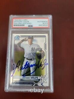ANTHONY VOLPE Baseball Card Signed PSA/DNA Certified 2019 Rookie Card Yankees