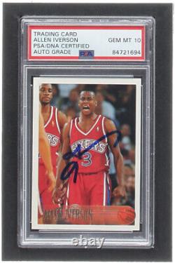 Allen Iverson Signed 1996-97 Topps #171 RC Rookie PSA/DNA 10 AUTO