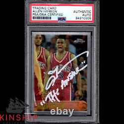 Allen Iverson signed 1996 Topps Chrome Rookie Card 171 PSA DNA Slabbed Auto C866